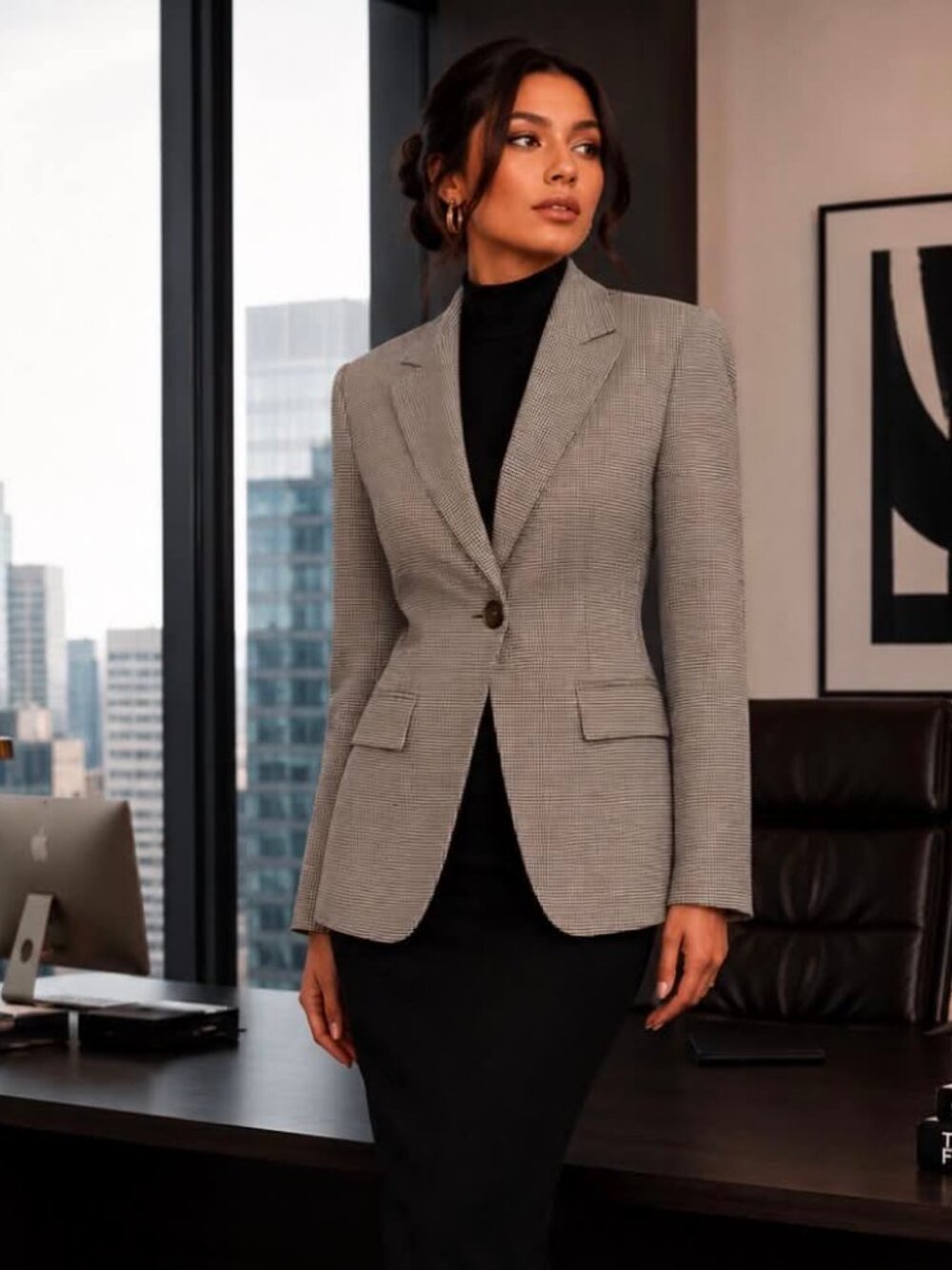 New ESCADA Belkisa Houndstooth Blazer Virgin Wool 6 MSRP $1850